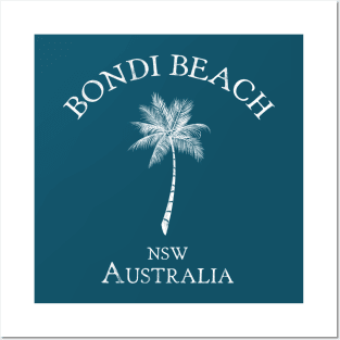 Bondi Beach Sydney Australia NSW Vintage Palm Posters and Art